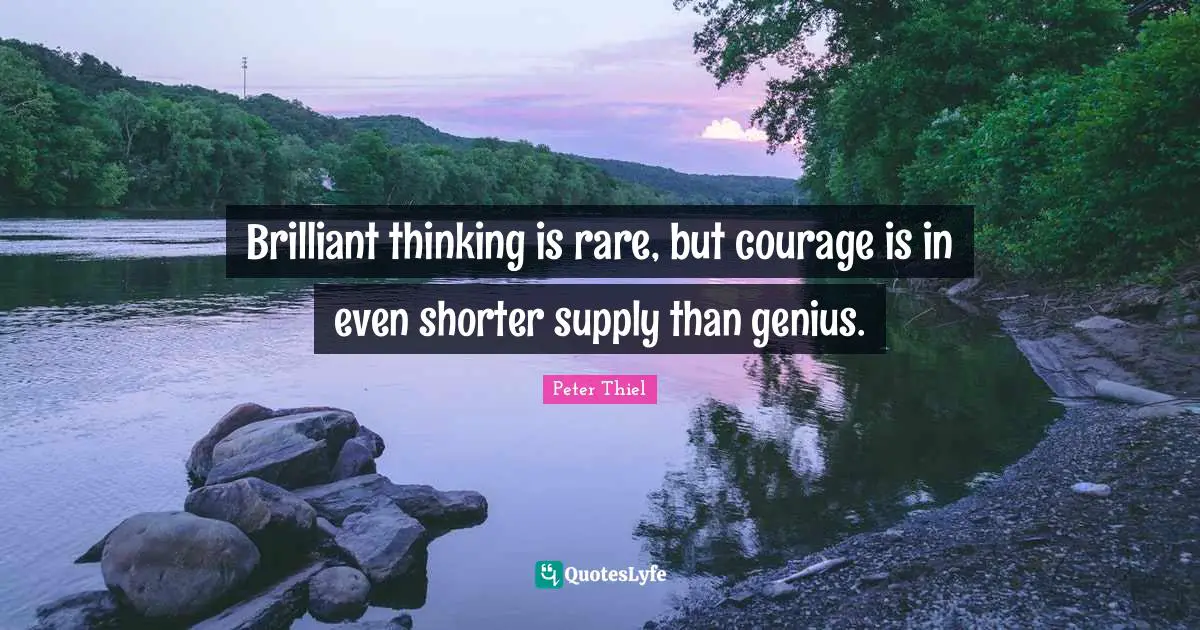 Brilliant thinking is rare, but courage is in even shorter supply than genius.