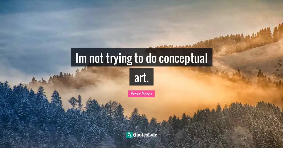 Im not trying to do conceptual art.
