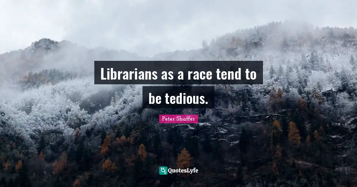 Librarians as a race tend to be tedious.