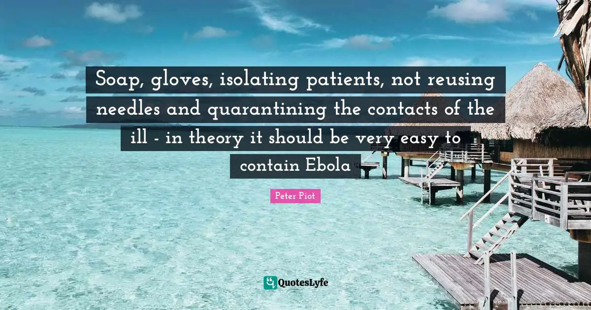 Soap, gloves, isolating patients, not reusing needles and quarantining the contacts of the ill - in theory it should be very easy to contain Ebola