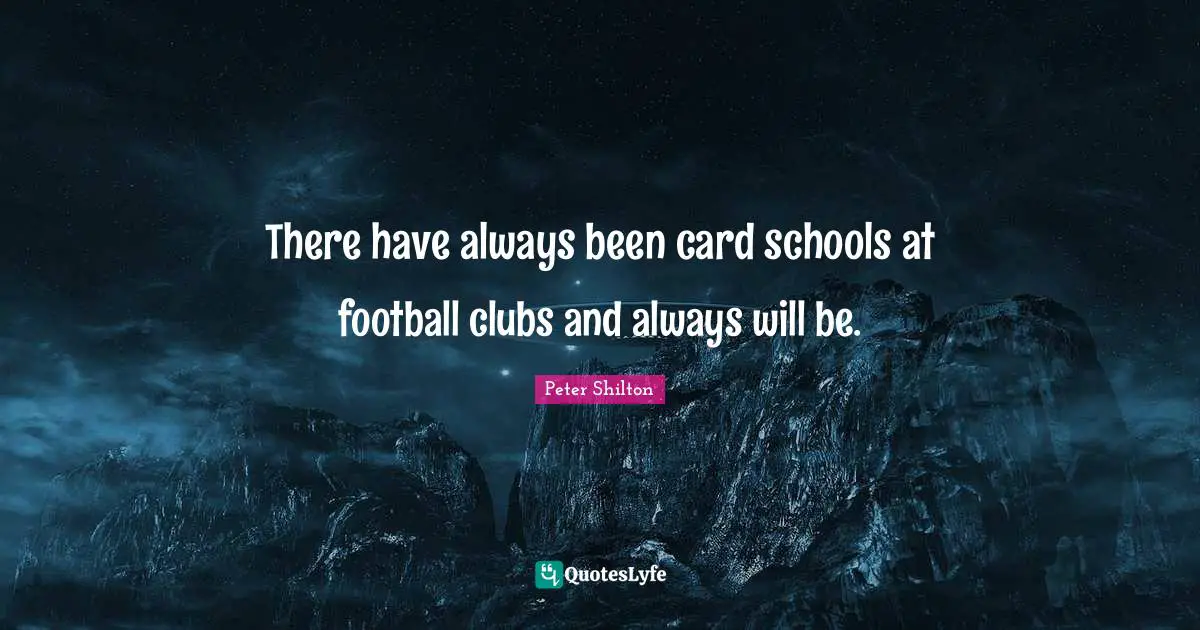 There have always been card schools at football clubs and always will be.