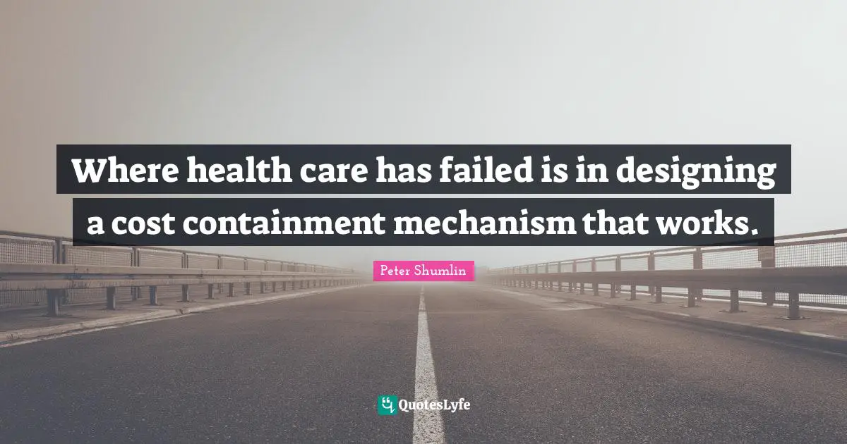 Where health care has failed is in designing a cost containment mechanism that works.