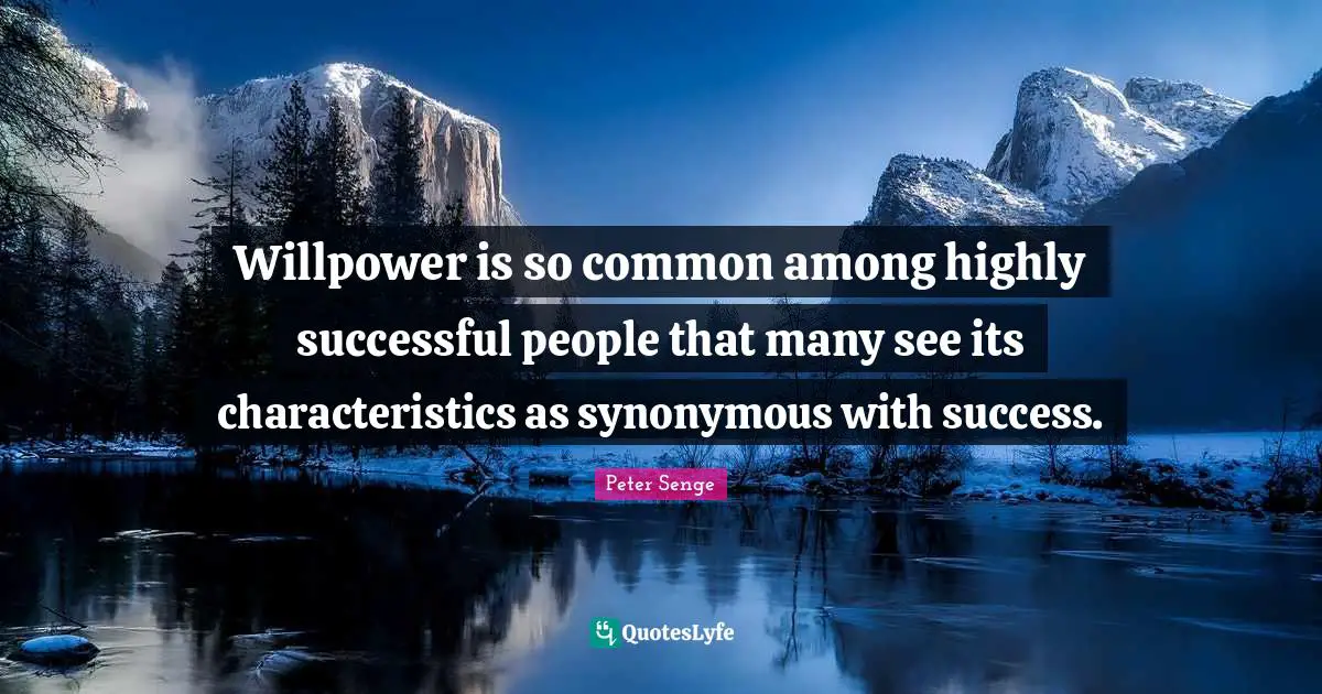 Willpower is so common among highly successful people that many see its characteristics as synonymous with success.