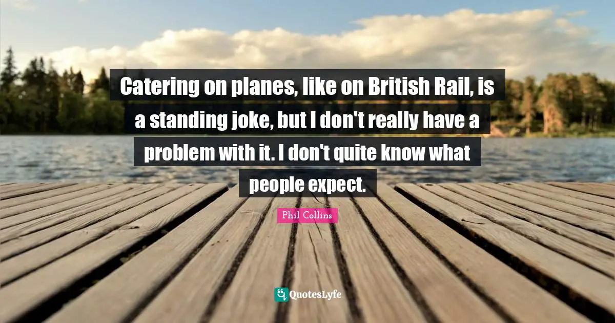 Catering on planes, like on British Rail, is a standing joke, but I don't really have a problem with it. I don't quite know what people expect.