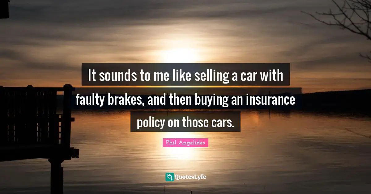 It sounds to me like selling a car with faulty brakes, and then buying an insurance policy on those cars.