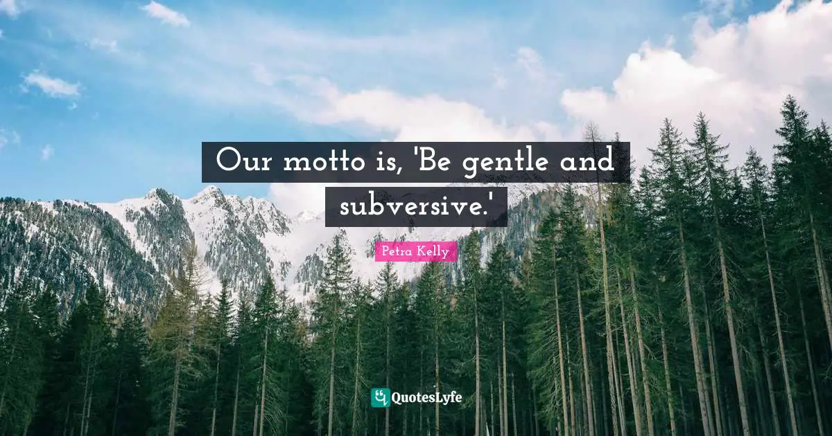 Our motto is, 'Be gentle and subversive.'