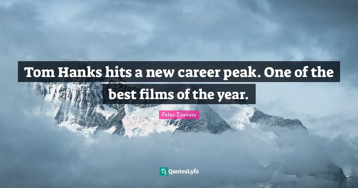 Tom Hanks hits a new career peak. One of the best films of the year.