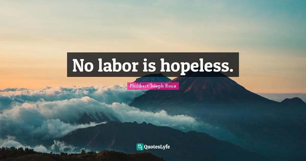 Philibert Joseph Roux Quotes: "No labor is hopeless."