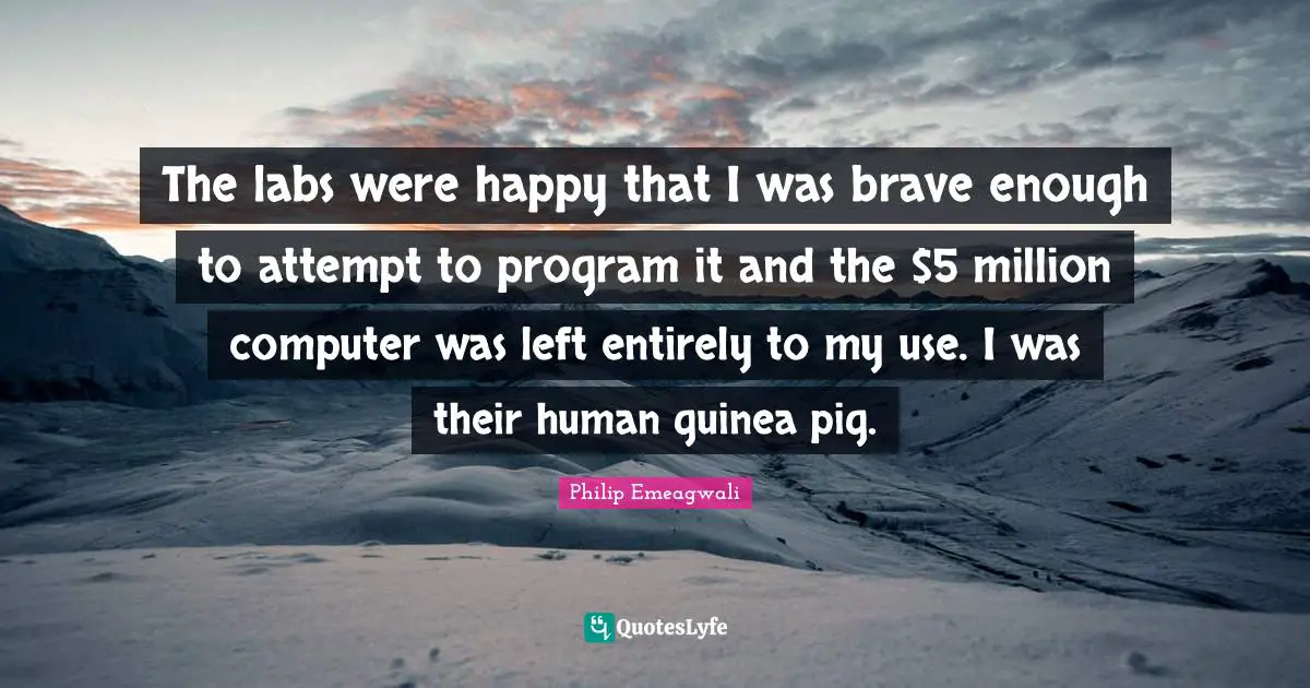 The labs were happy that I was brave enough to attempt to program it and the $5 million computer was left entirely to my use. I was their human guinea pig.