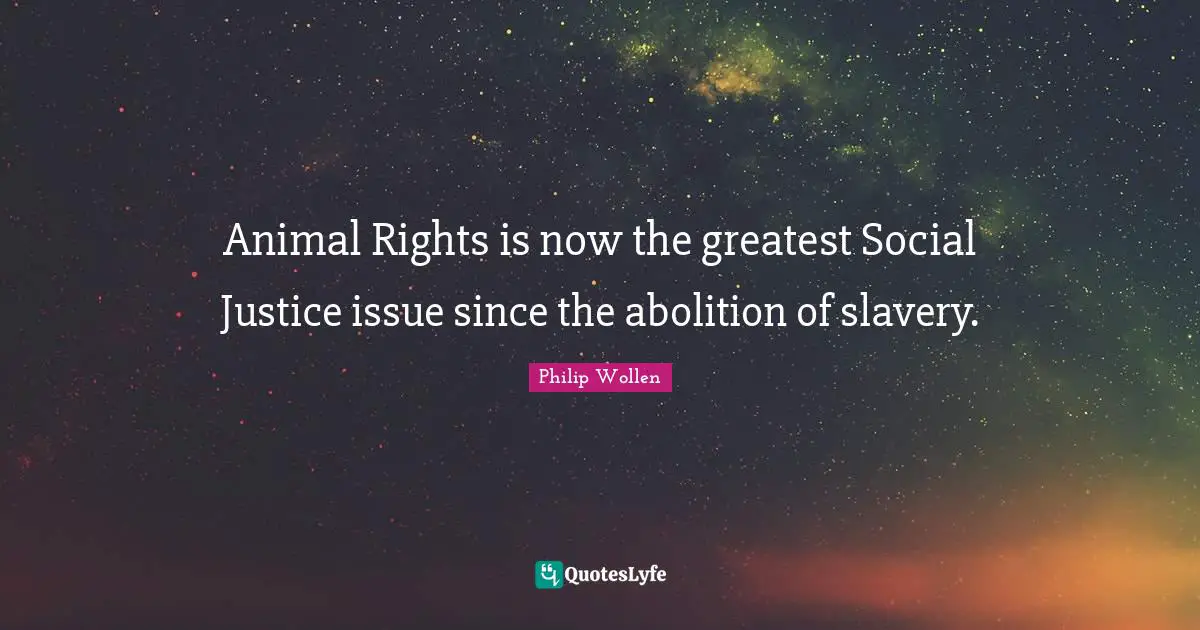 Social Justice Quotes: "Animal Rights is now the greatest Social Justice issue since the abolition of slavery."