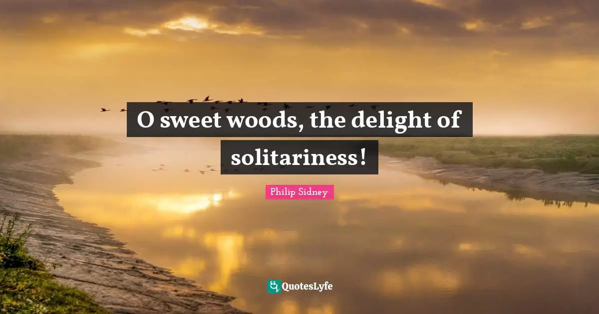 O sweet woods, the delight of solitariness!