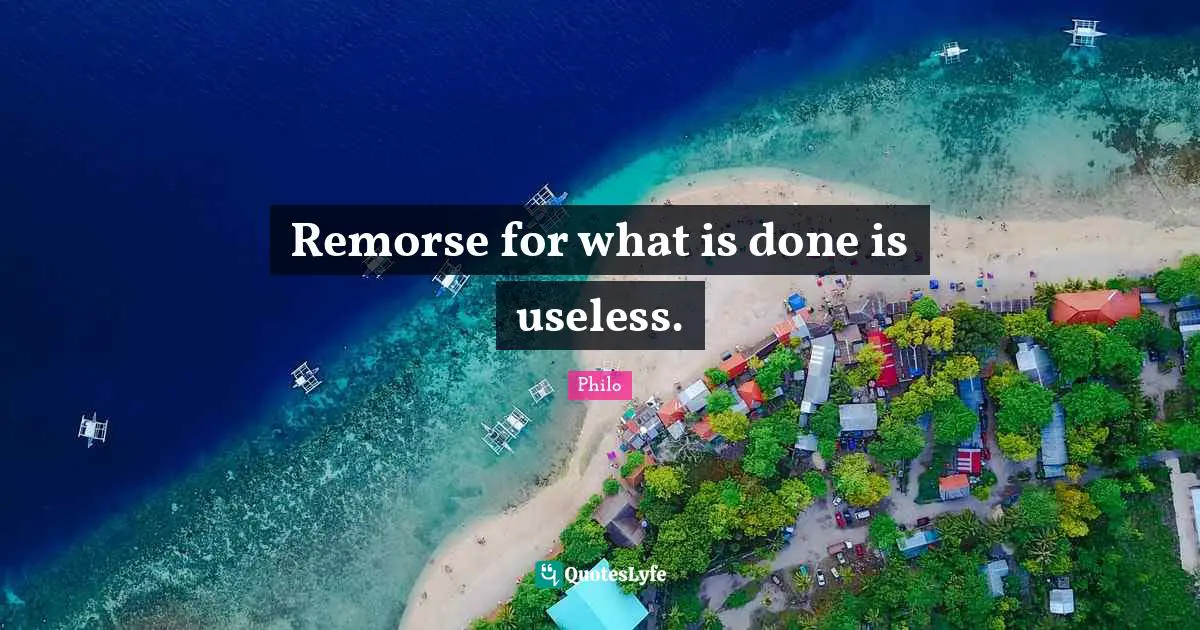 Remorse for what is done is useless.