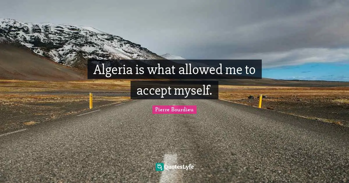 Algeria is what allowed me to accept myself.