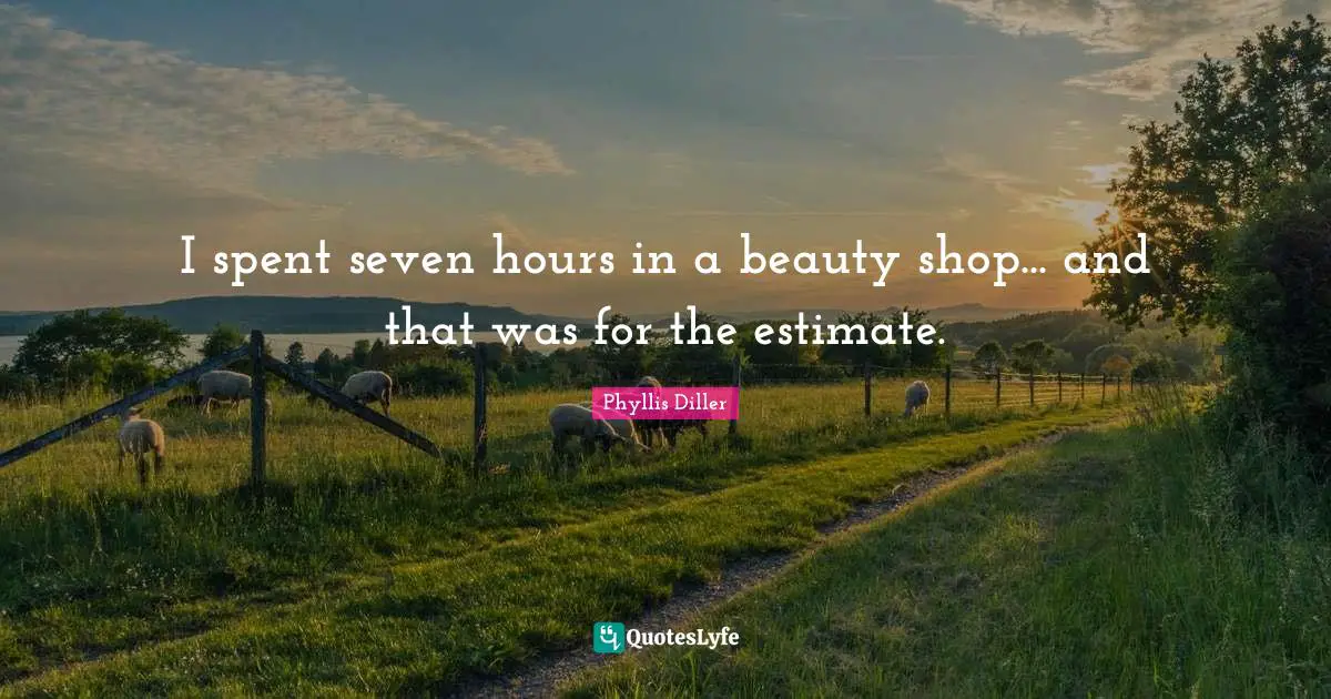 I spent seven hours in a beauty shop... and that was for the estimate.