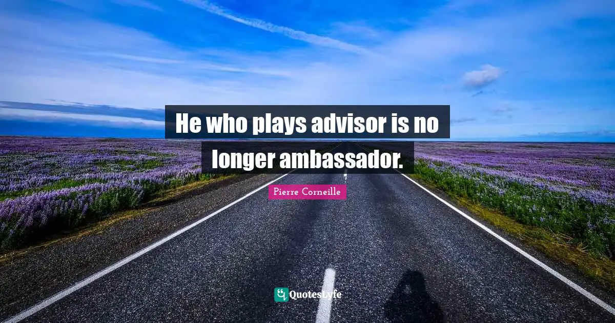 He who plays advisor is no longer ambassador.