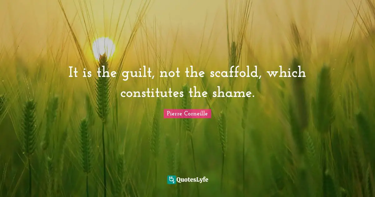It is the guilt, not the scaffold, which constitutes the shame.