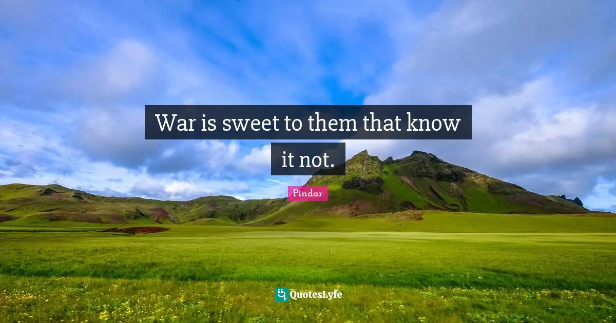 War is sweet to them that know it not.