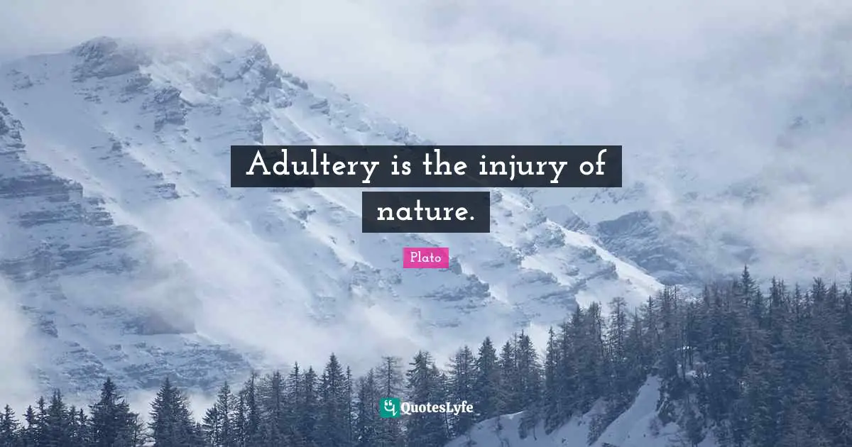 Adultery Quotes: "Adultery is the injury of nature."