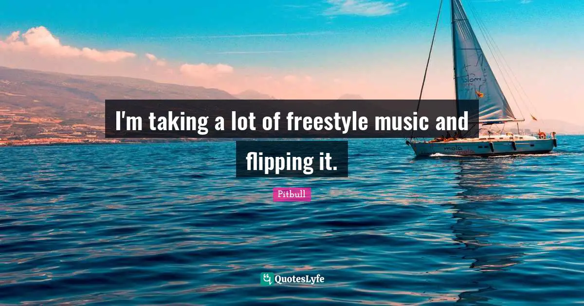 Freestyle Quotes: "I'm taking a lot of freestyle music and flipping it."