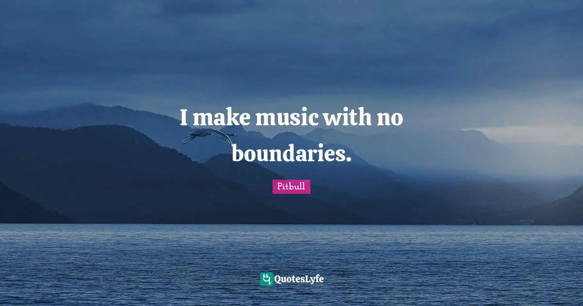 Pitbull Quotes: "I make music with no boundaries."