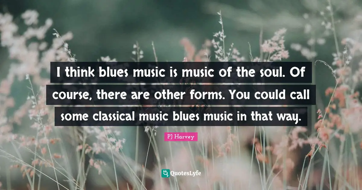 I think blues music is music of the soul. Of course, there are other forms. You could call some classical music blues music in that way.