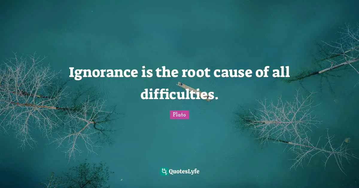 Ignorance is the root cause of all difficulties.