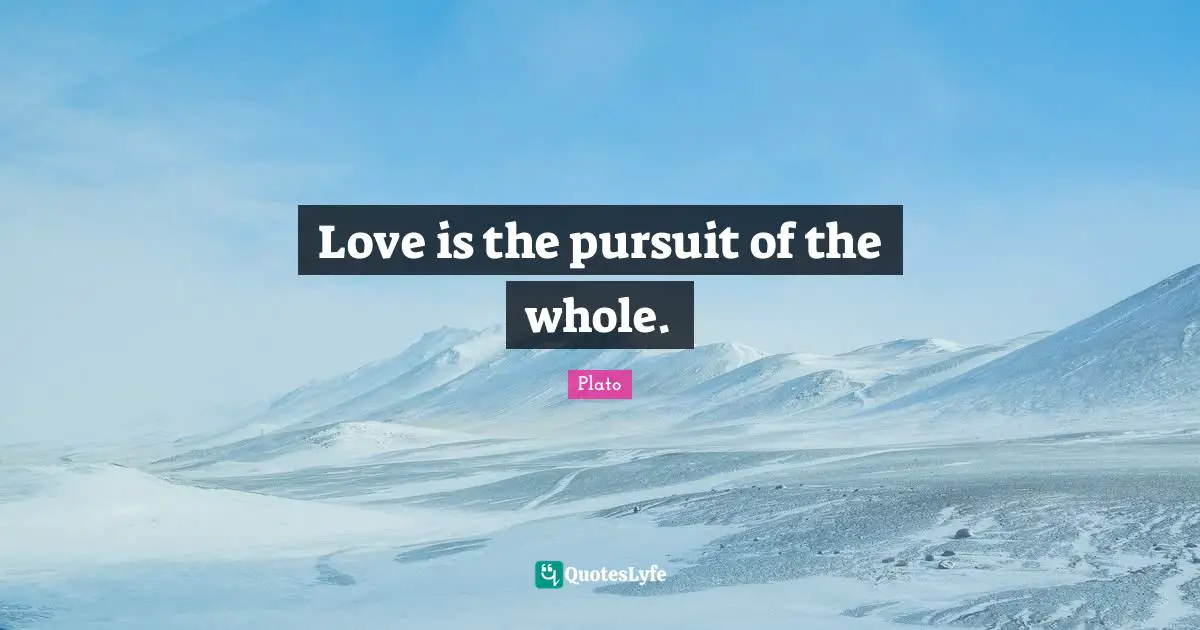 Love is the pursuit of the whole.