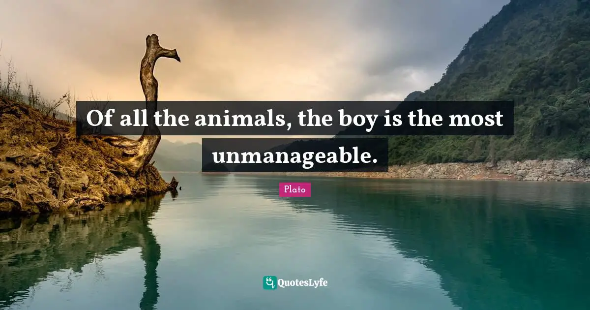 Of all the animals, the boy is the most unmanageable.