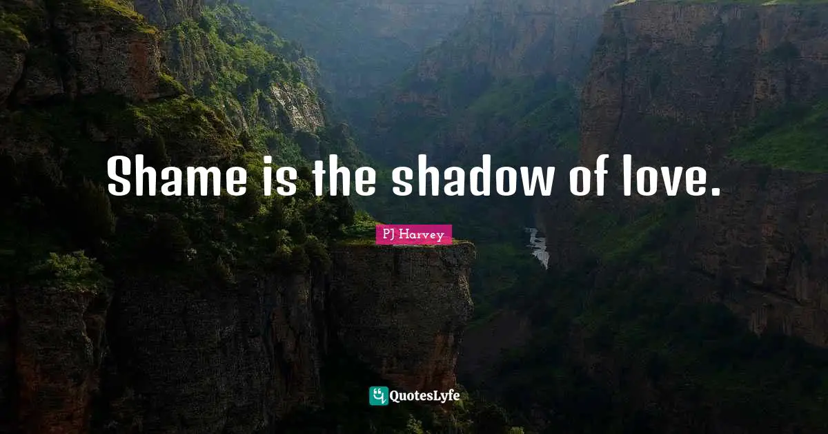 Shame is the shadow of love.