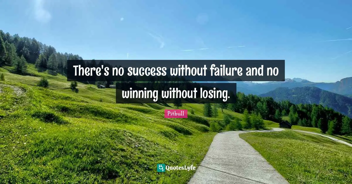 There's no success without failure and no winning without losing.