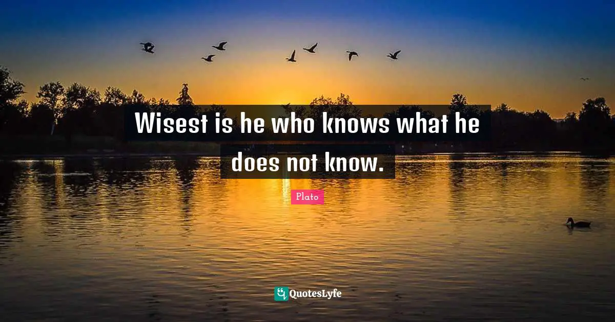 Wisest is he who knows what he does not know.