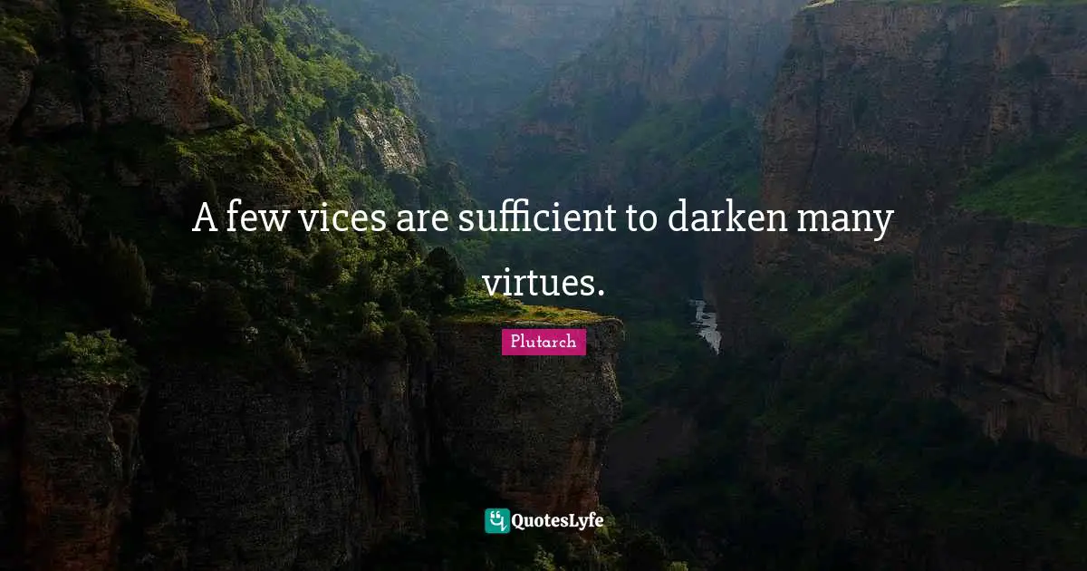 A few vices are sufficient to darken many virtues.