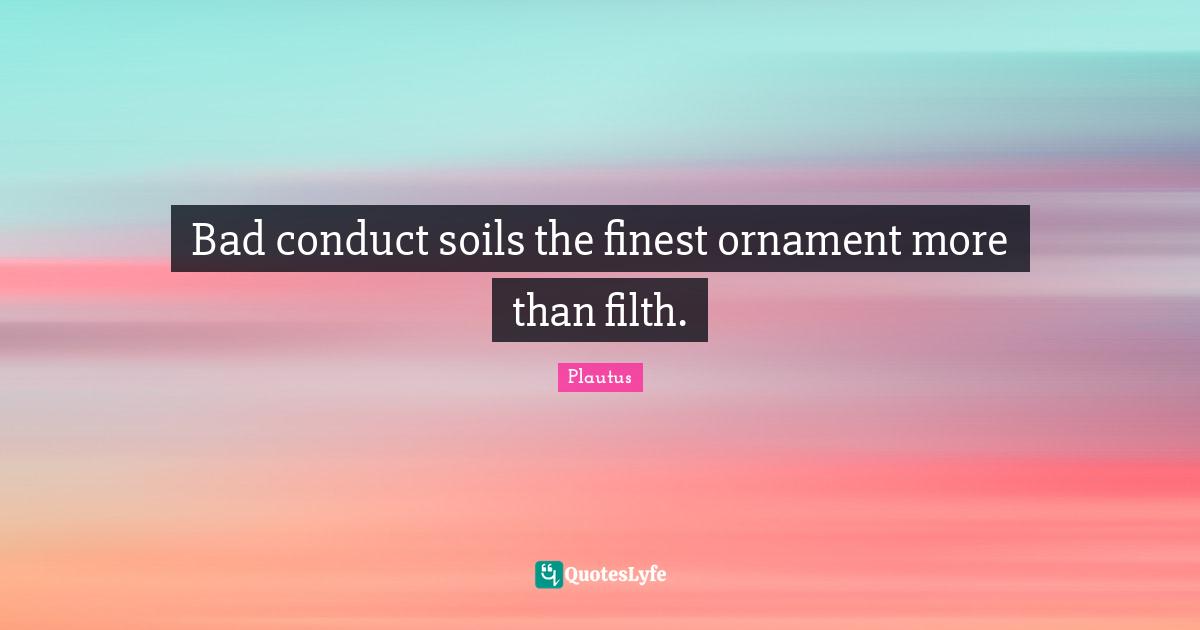 Bad conduct soils the finest ornament more than filth.