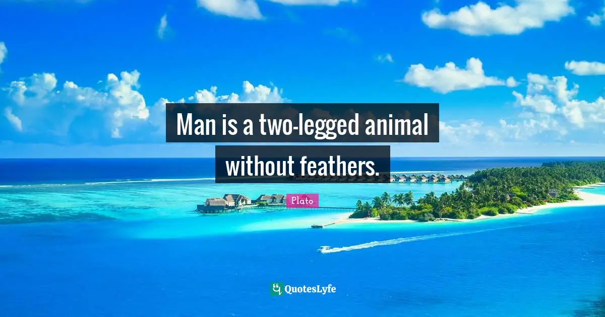 Man is a two-legged animal without feathers.