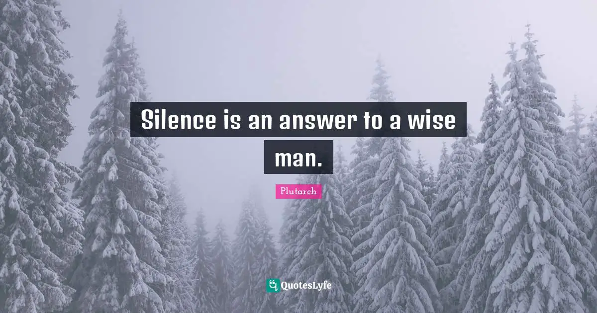 Silence is an answer to a wise man.