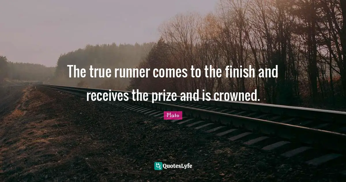 The true runner comes to the finish and receives the prize and is crowned.