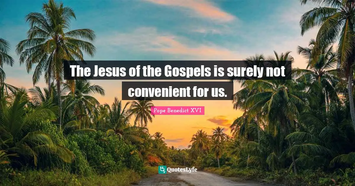 The Jesus of the Gospels is surely not convenient for us.