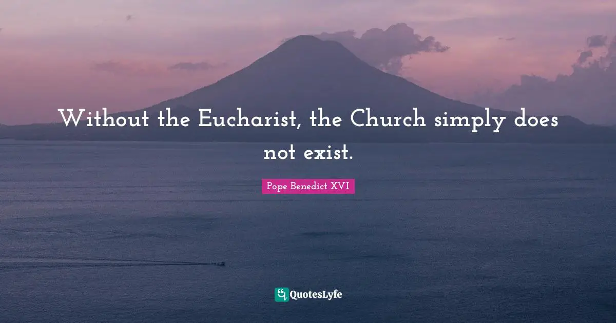 Without the Eucharist, the Church simply does not exist.