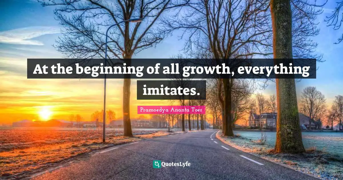 At the beginning of all growth, everything imitates.