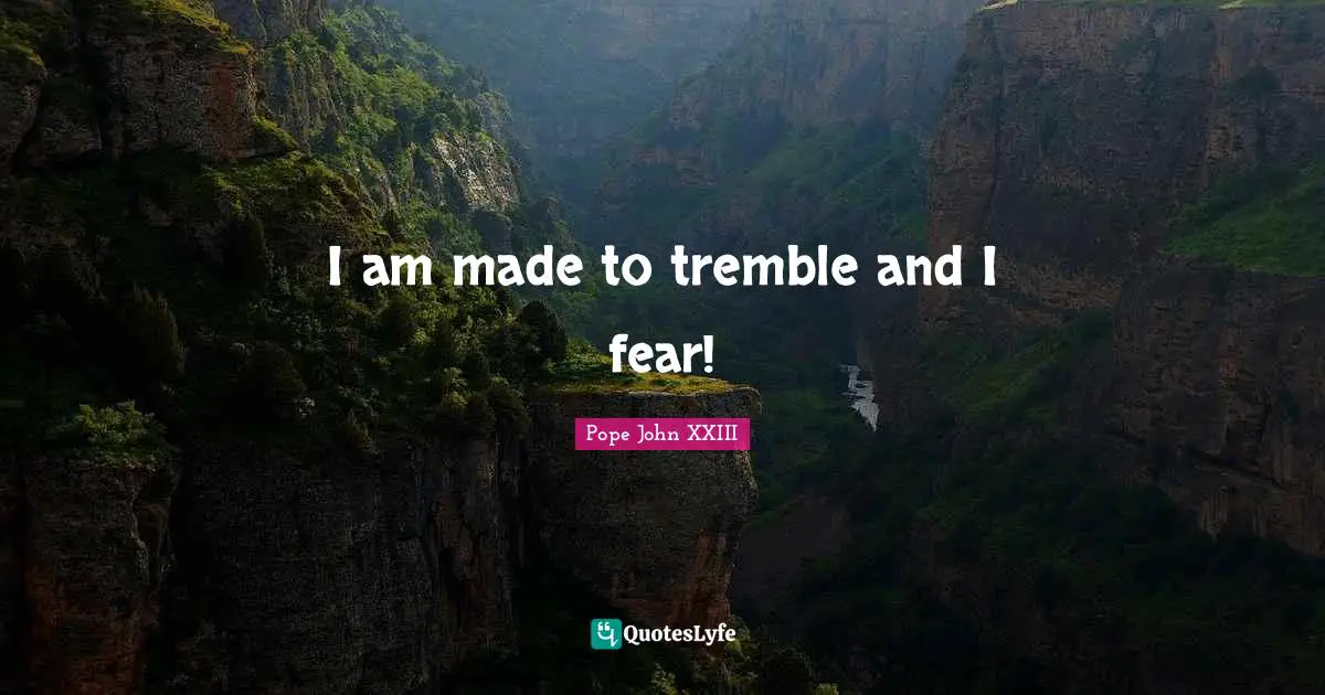 Pope John XXIII Quotes: I am made to tremble and I fear!