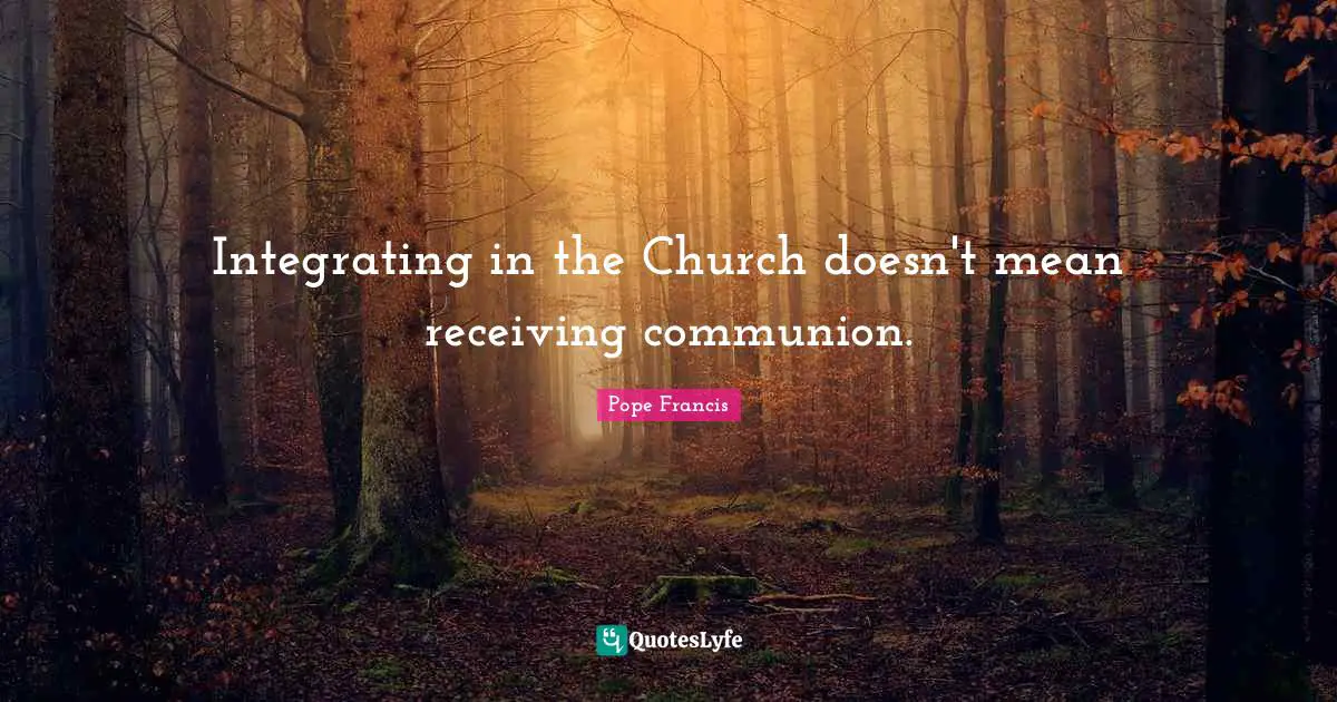 Integrating in the Church doesn't mean receiving communion.