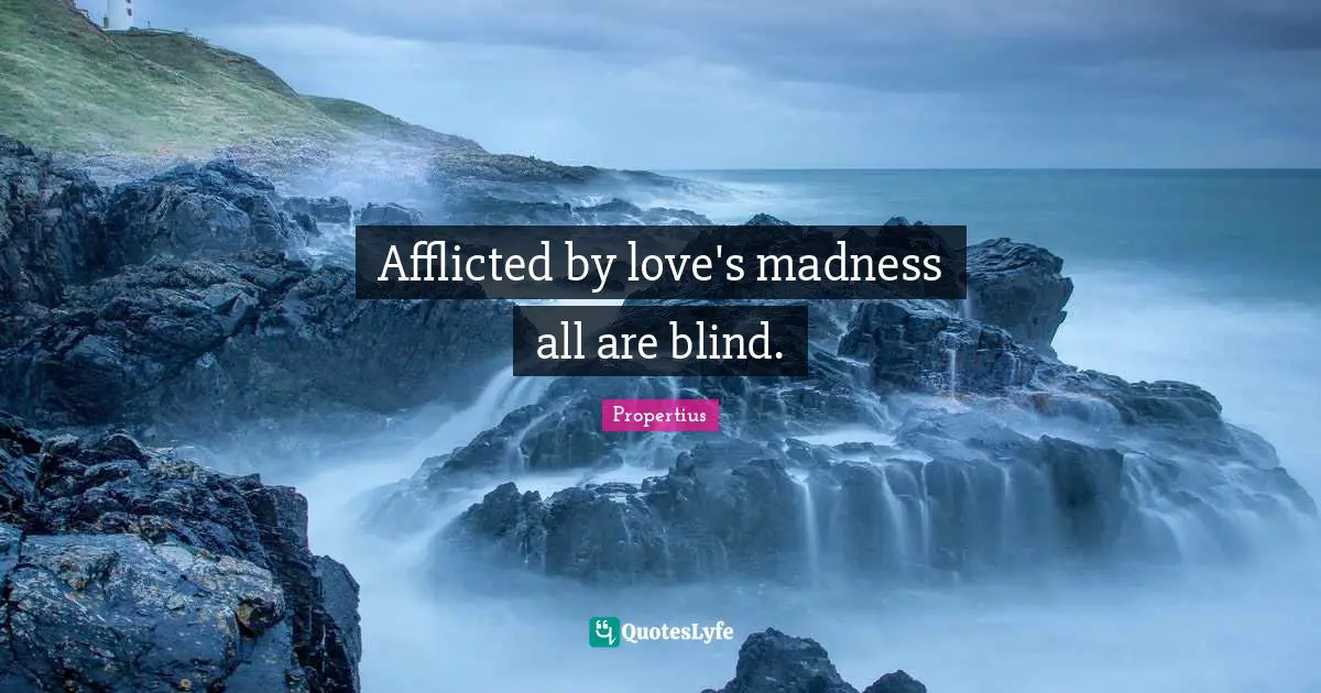 Afflicted by love's madness all are blind.