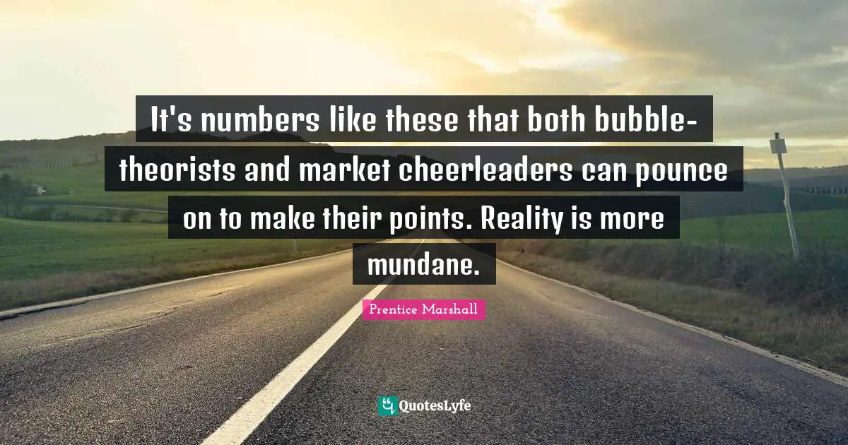 It's numbers like these that both bubble-theorists and market cheerleaders can pounce on to make their points. Reality is more mundane.