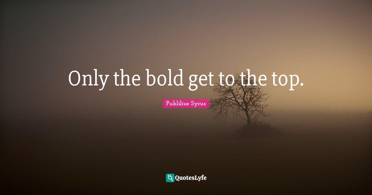 Only the bold get to the top.