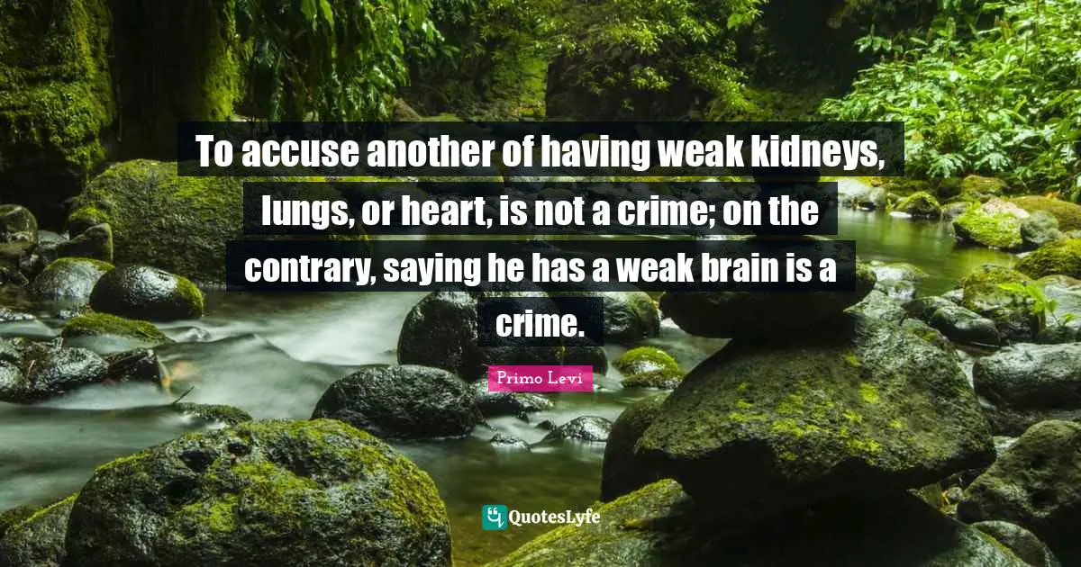 To accuse another of having weak kidneys, lungs, or heart, is not a crime; on the contrary, saying he has a weak brain is a crime.