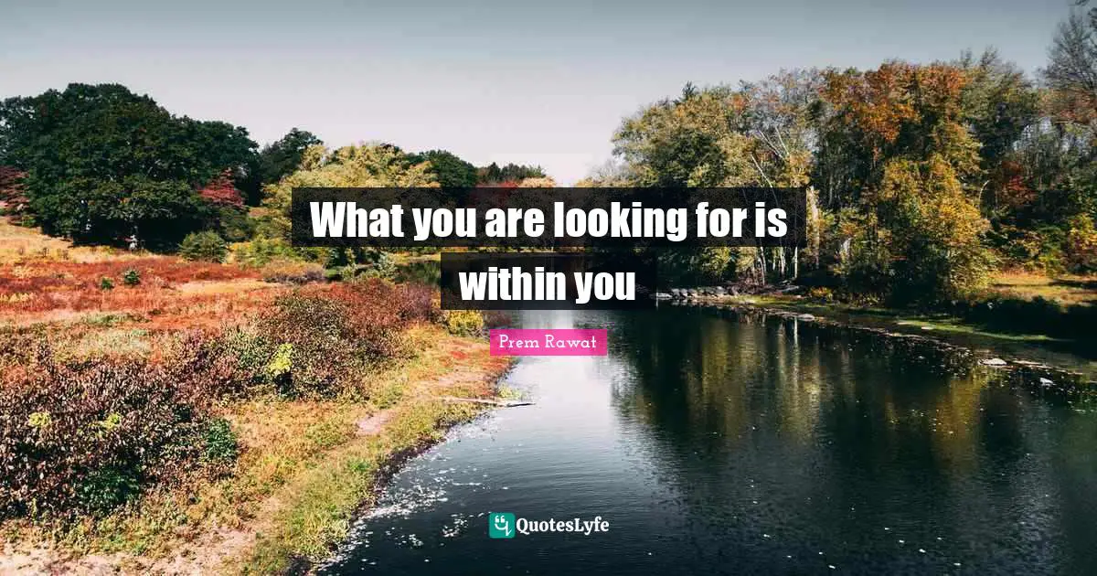 What you are looking for is within you
