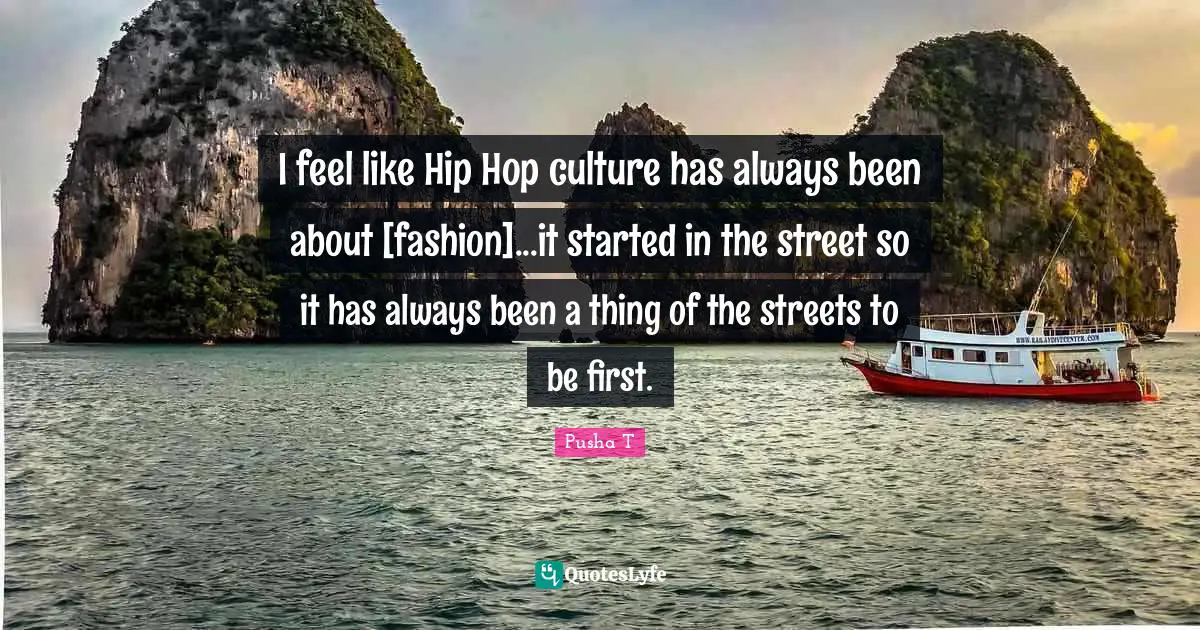 I feel like Hip Hop culture has always been about [fashion]...it started in the street so it has always been a thing of the streets to be first.