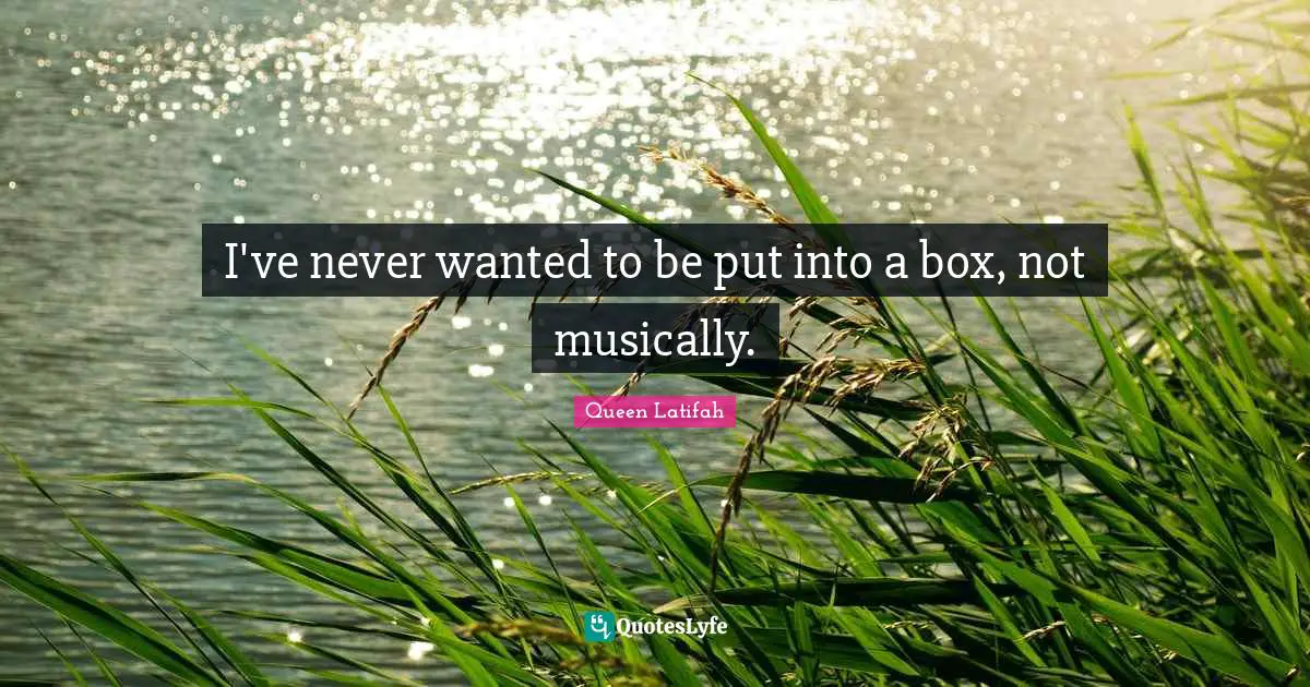 Queen Latifah Quotes: "I've never wanted to be put into a box, not musically."