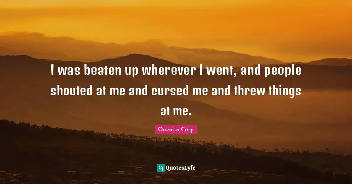 I was beaten up wherever I went, and people shouted at me and cursed me and threw things at me.