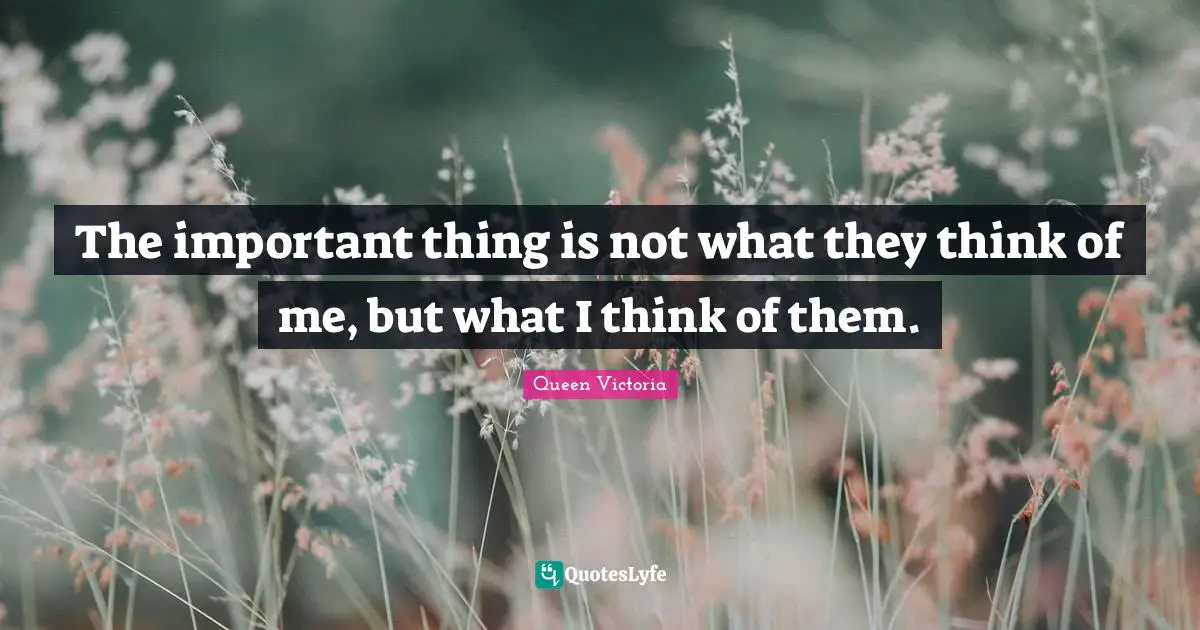 History Quotes: "The important thing is not what they think of me, but what I think of them."